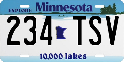 MN license plate 234TSV