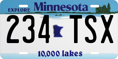 MN license plate 234TSX