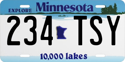 MN license plate 234TSY