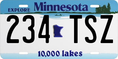 MN license plate 234TSZ