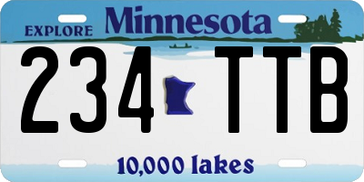 MN license plate 234TTB