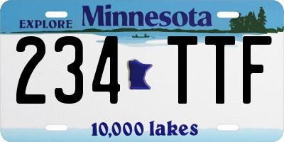 MN license plate 234TTF