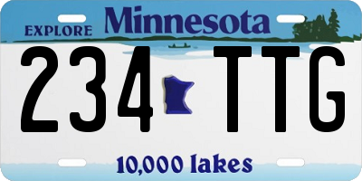 MN license plate 234TTG