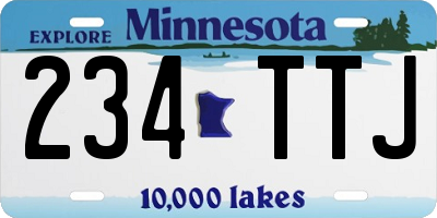 MN license plate 234TTJ