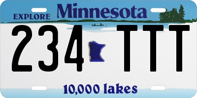 MN license plate 234TTT