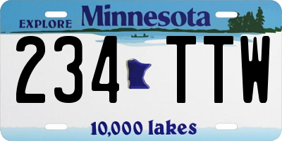 MN license plate 234TTW