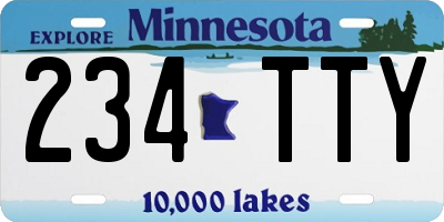 MN license plate 234TTY