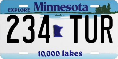MN license plate 234TUR