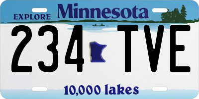 MN license plate 234TVE