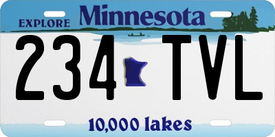 MN license plate 234TVL