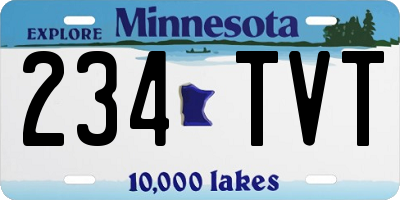 MN license plate 234TVT