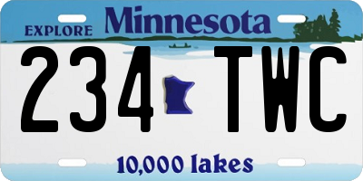 MN license plate 234TWC