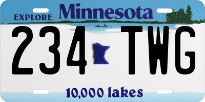 MN license plate 234TWG