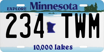 MN license plate 234TWM