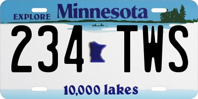 MN license plate 234TWS