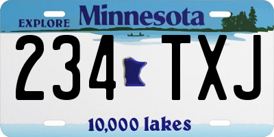 MN license plate 234TXJ