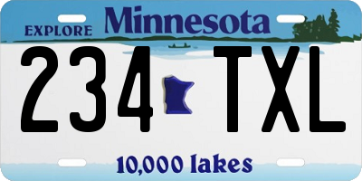 MN license plate 234TXL