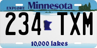 MN license plate 234TXM