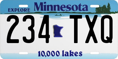 MN license plate 234TXQ