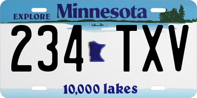 MN license plate 234TXV