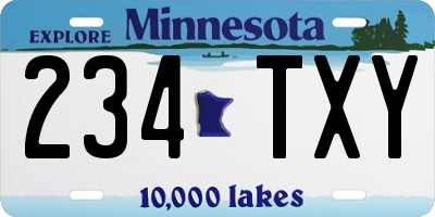 MN license plate 234TXY