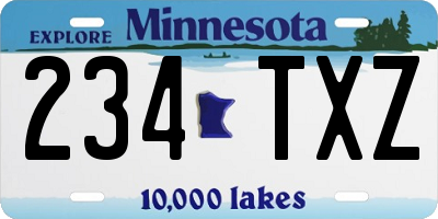 MN license plate 234TXZ