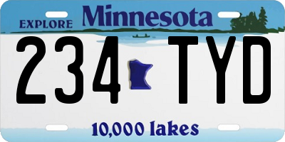 MN license plate 234TYD