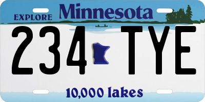 MN license plate 234TYE