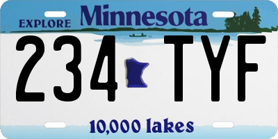 MN license plate 234TYF