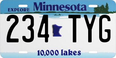 MN license plate 234TYG