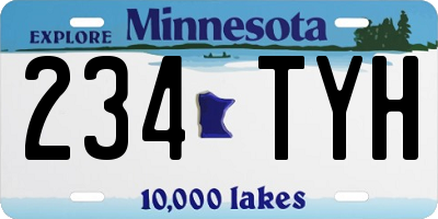 MN license plate 234TYH