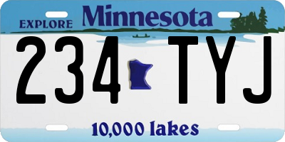 MN license plate 234TYJ