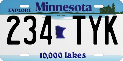 MN license plate 234TYK