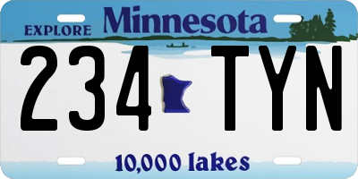 MN license plate 234TYN