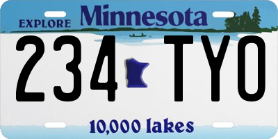 MN license plate 234TYO
