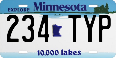 MN license plate 234TYP