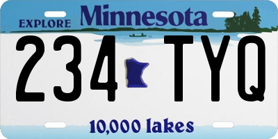 MN license plate 234TYQ