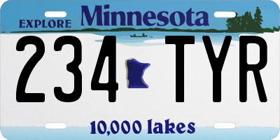MN license plate 234TYR