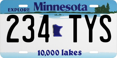 MN license plate 234TYS