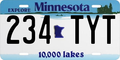 MN license plate 234TYT