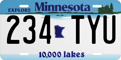 MN license plate 234TYU