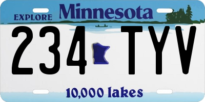 MN license plate 234TYV