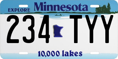 MN license plate 234TYY