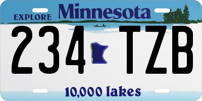 MN license plate 234TZB