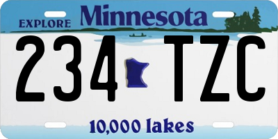 MN license plate 234TZC