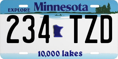 MN license plate 234TZD