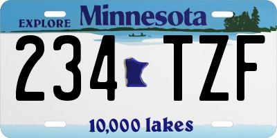 MN license plate 234TZF