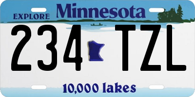MN license plate 234TZL