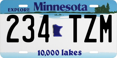 MN license plate 234TZM