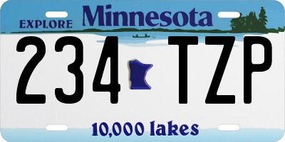 MN license plate 234TZP